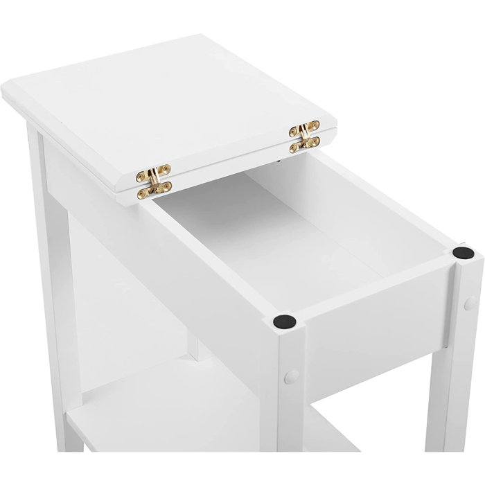 Winston Porter Jonica Narrow End Table with Storage, Flip Top Narrow